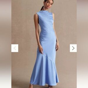 Significant Other Lana Cowl-Neck Tie-Back Satin Maxi Dress